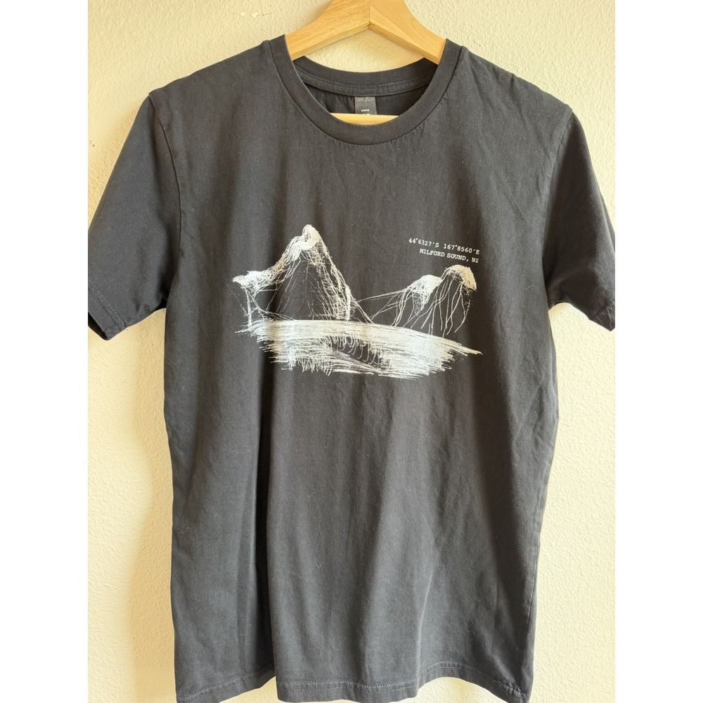 Staple Men Black Graphic Print Crew Neck Short Sleeve Cotton Jersey T-Shirt S